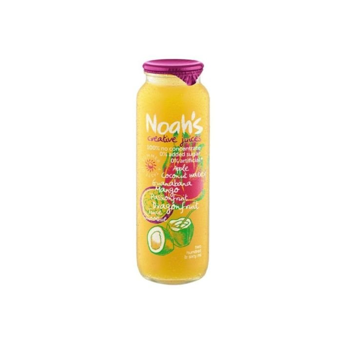 Passionfruit & Coconut Water - Noah's Creative Juices 260ml Glass Bottle
