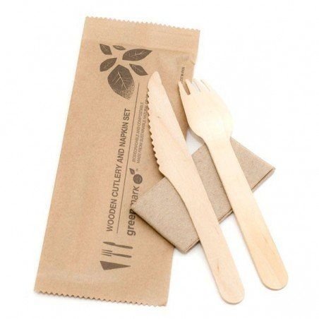 Disposable Knife, Fork & Napkin Set