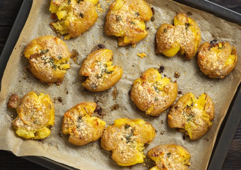 Crushed parmesan chats