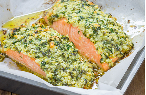 Macadamia crusted salmon