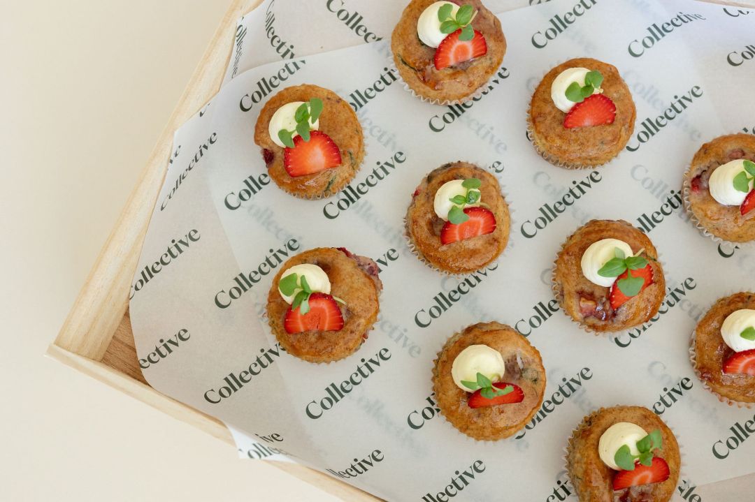 Mini Strawberry Basil Muffins