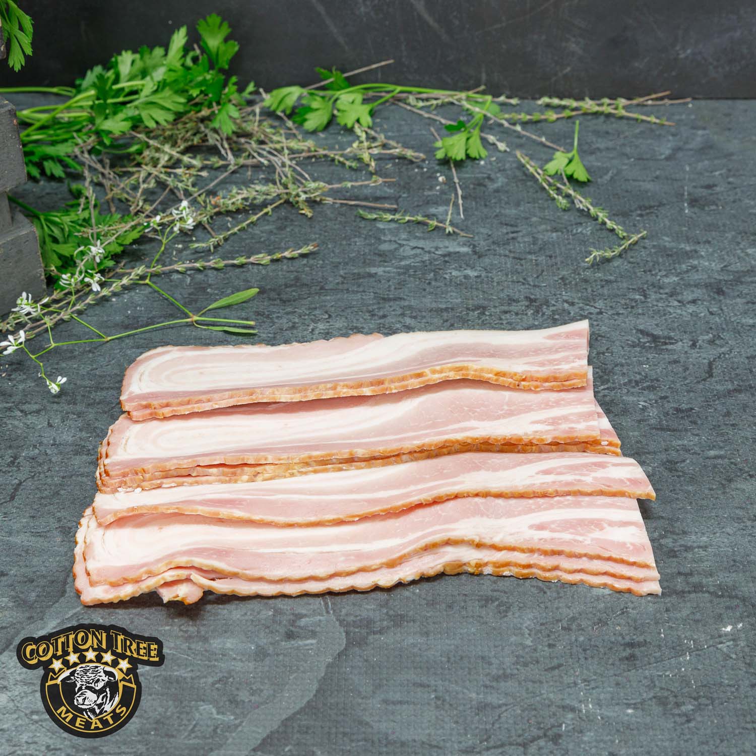 BUTCHERS OWN STREAKY BACON RINDLESS 1 KILO C/VAC