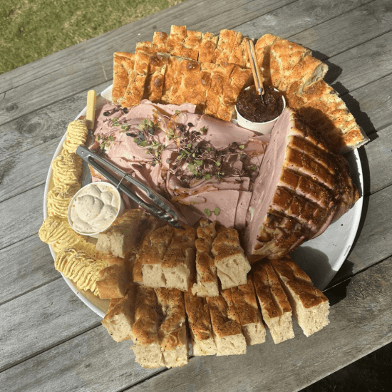 Sliced Christmas Ham, Seeded Slaw, Freshly Baked Foccacia & Condiments