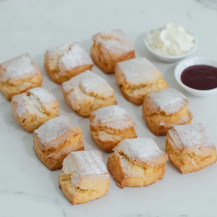 Fresh Baked Scones with Raspberry Jam and Cream