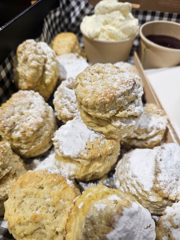 Fresh Baked Scones with Raspberry Jam and Cream