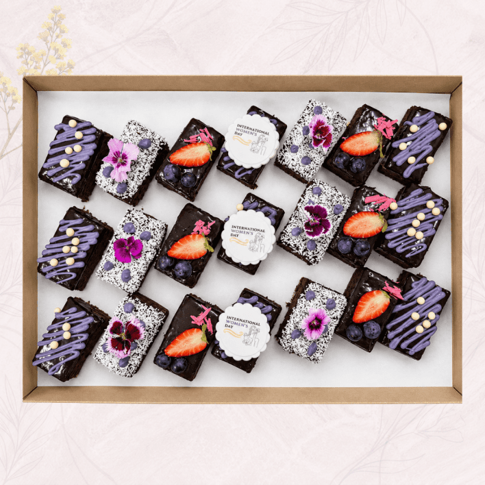 International Women's Day Brownie Platter 