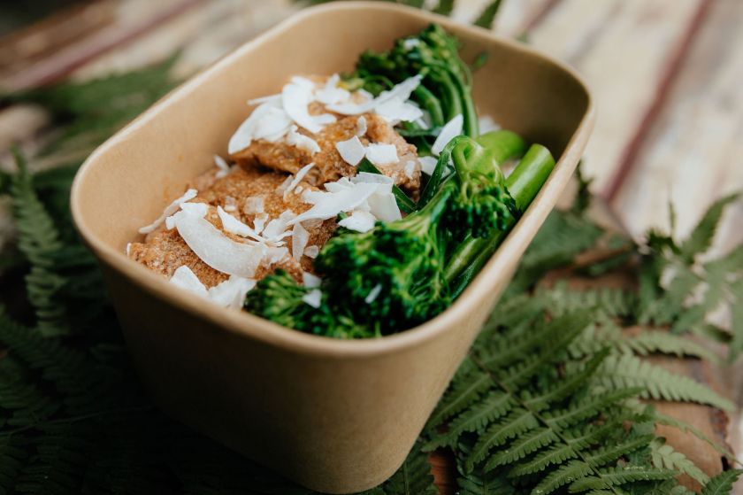 Grab'n'Go Braised Beef Brisket coconut cream, lime, ginger & garlic. Coconut jasmine rice & broccolini (GF)(DF) 