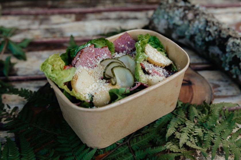 Grab'n'Go (Cold) Pastrami, new potato, baby gem, truffle and parmesan salad (GF)