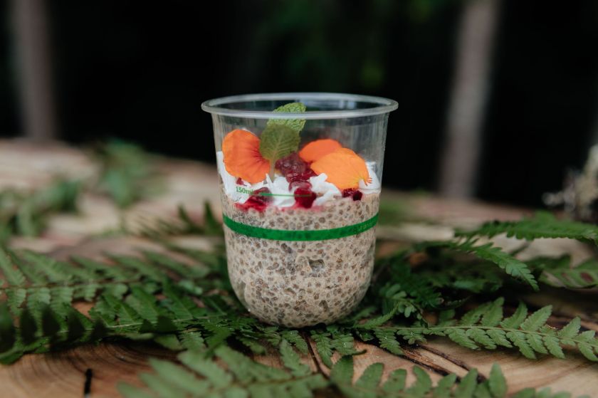 Tea-time Lychee Chia Pudding, Pomegranate & Toasted Coconut (GF/DF/NF/V/VG)