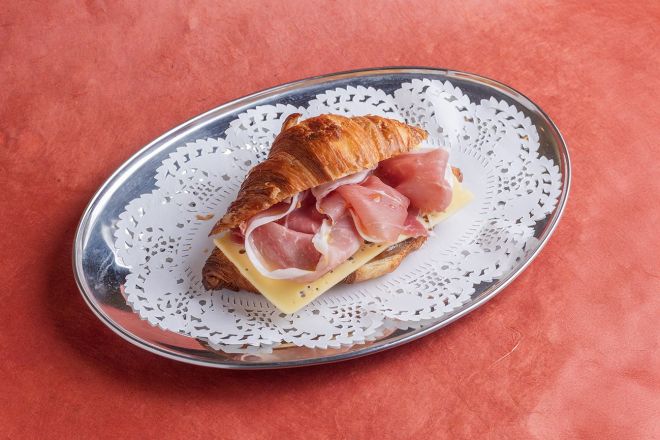 Prosciutto and Swiss cheese
