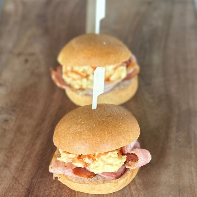 Gluten Free Bacon & Scrambled Egg Brioche Slider 