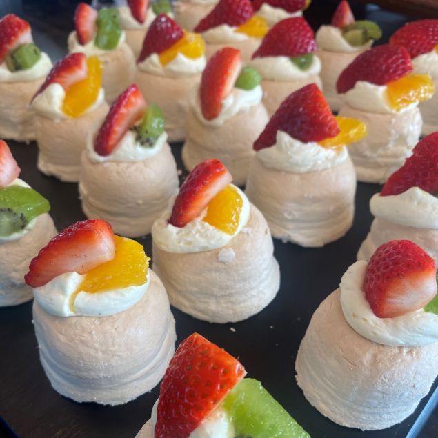 Pavlova Bites Platter Box w/ Chantilly cream & fresh seasonal fruit 