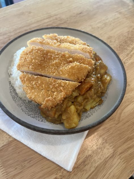 Japanese Katsu curry with rice and mild curry sauce