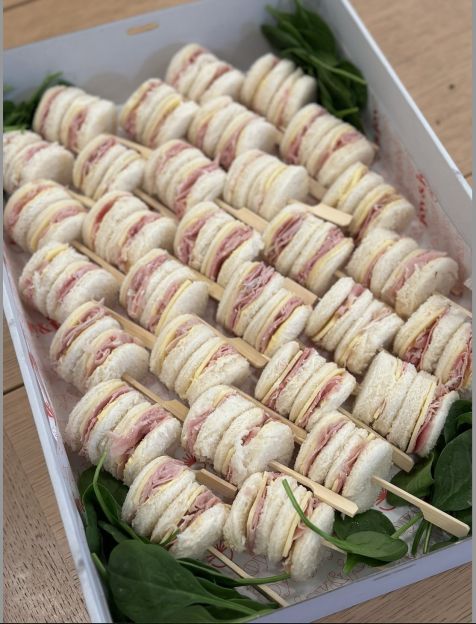 Box of 30 Ham and Cheese Sandwich Skewers