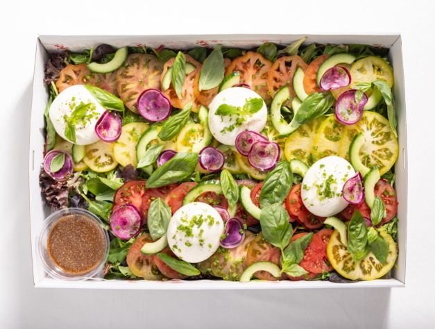 Salad Box of Heirloom Tomato, Burrata Salad