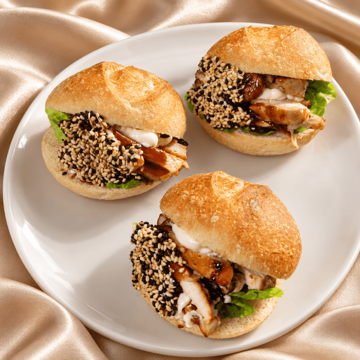 Chicken Teriyaki Crusty Rolls – Box of 24