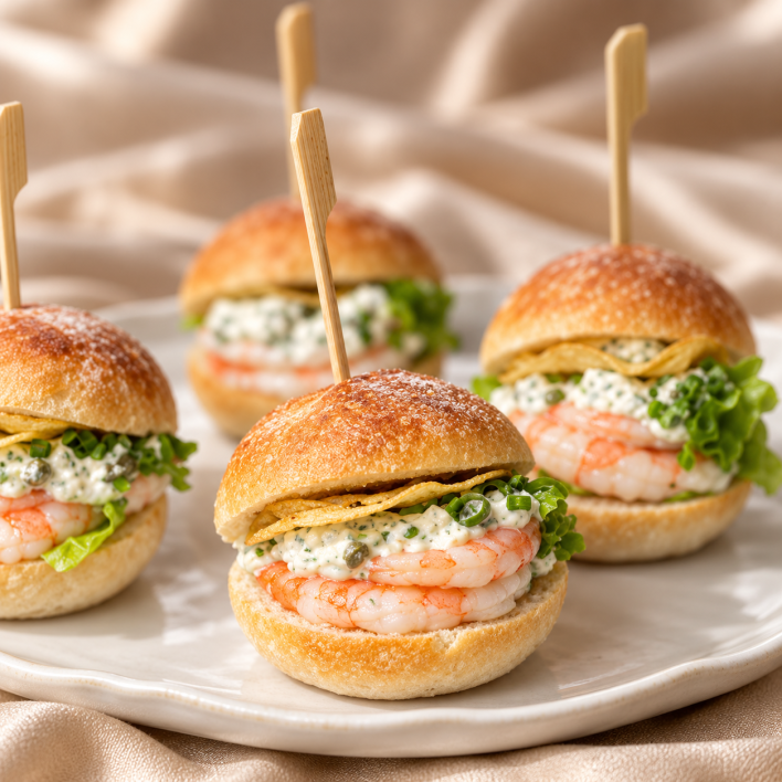King Prawn Rolls with Potato Chips – Box of 24