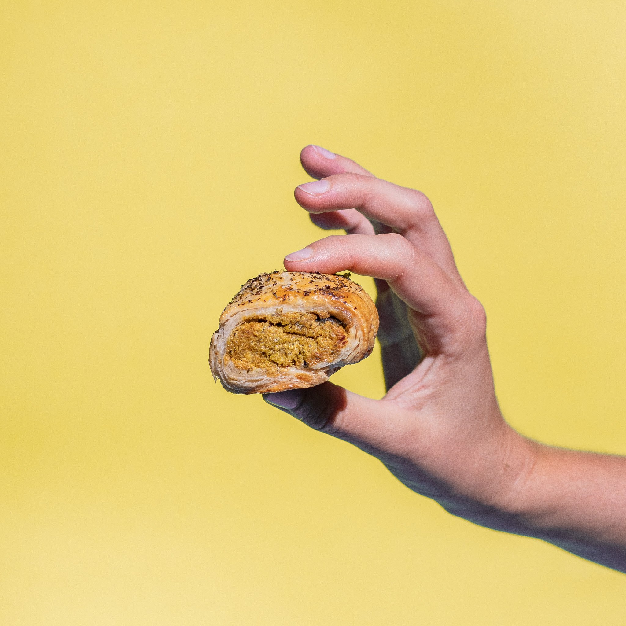 Mini Sausage Rolls Chickpea & Herb