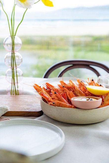 Large Fresh Tiger Prawns with Fermented Chili & Yuzu Mayo - Per kg 