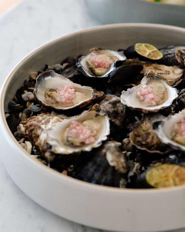 Signature Clyde River Oysters w Native Finger Lime Mignonette x 1 dozen