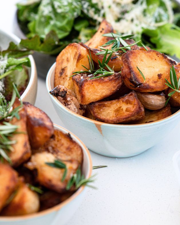 Duck Fat Potatoes with Garlic and Sage 