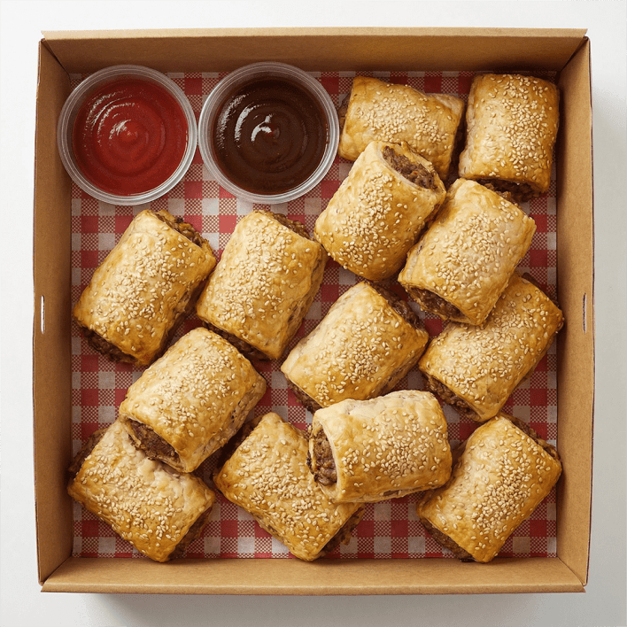 Gourmet Beef Sausage Rolls – 12 Pieces