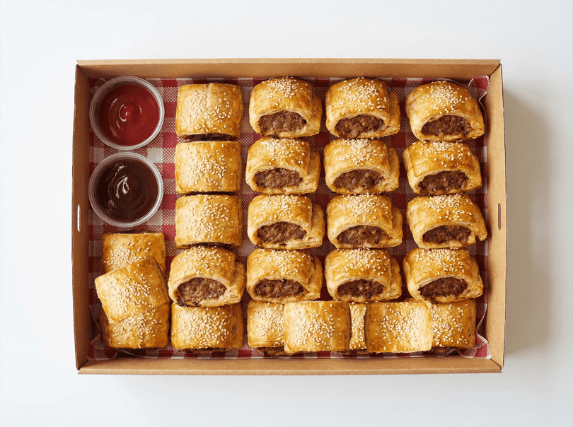 Gourmet Beef Sausage Rolls Platter - 24 Pieces