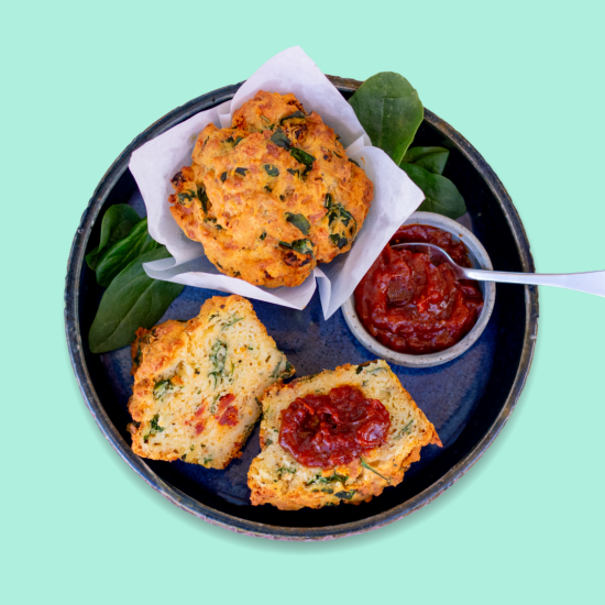 Spinach & Sun-dried Tomato Savoury Muffin (Each)