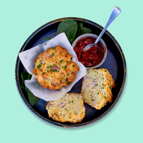 Ham & Chive Savoury Muffin (Each)