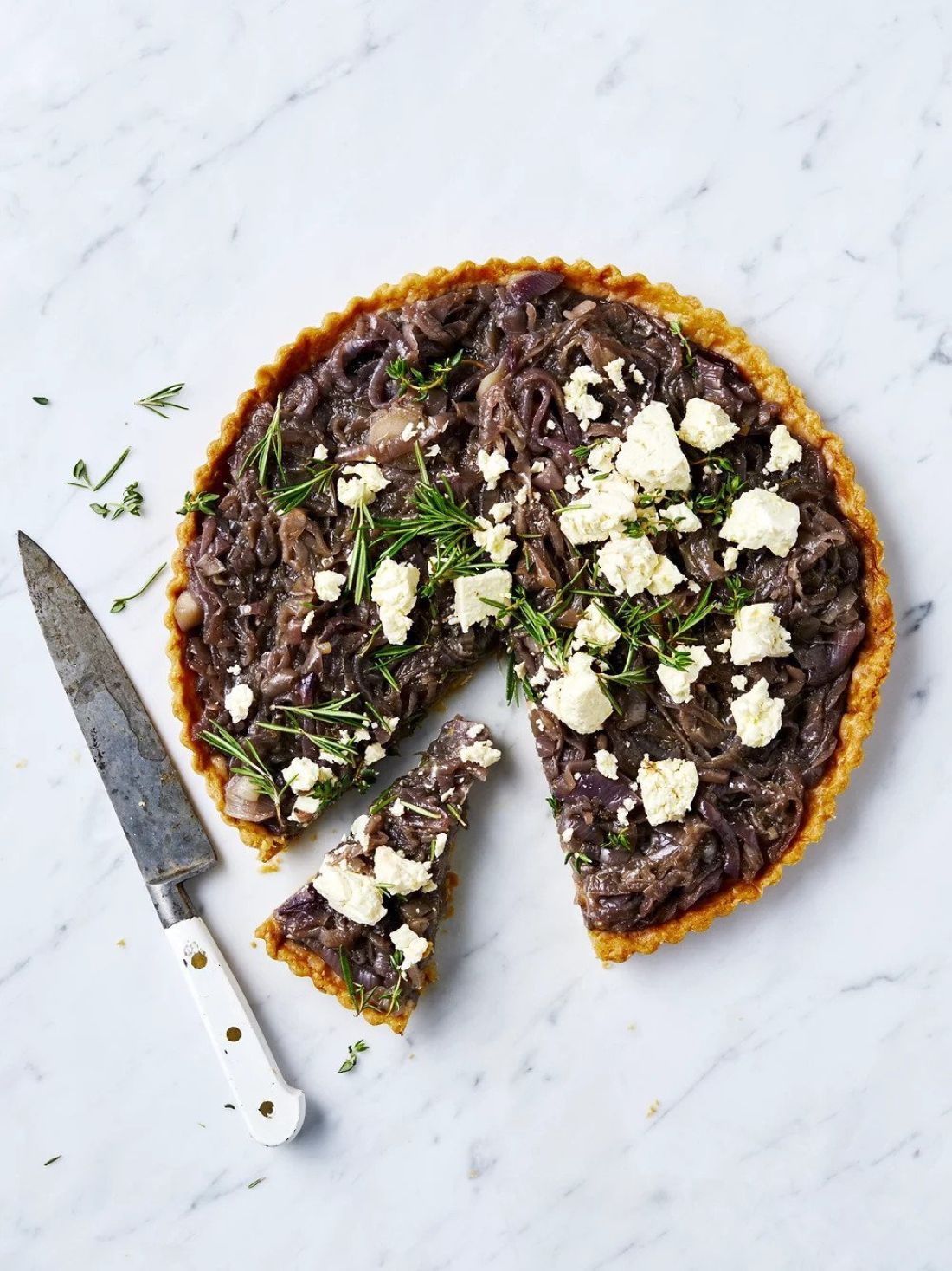 Thymeinfused Caramelised Onion & Feta Tart