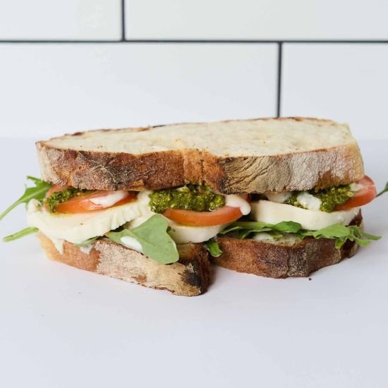  Mozzarella, Pesto & Tomato Toasted Sourdough