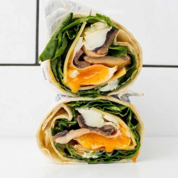 Mushroom, Spinach & Egg Wrap