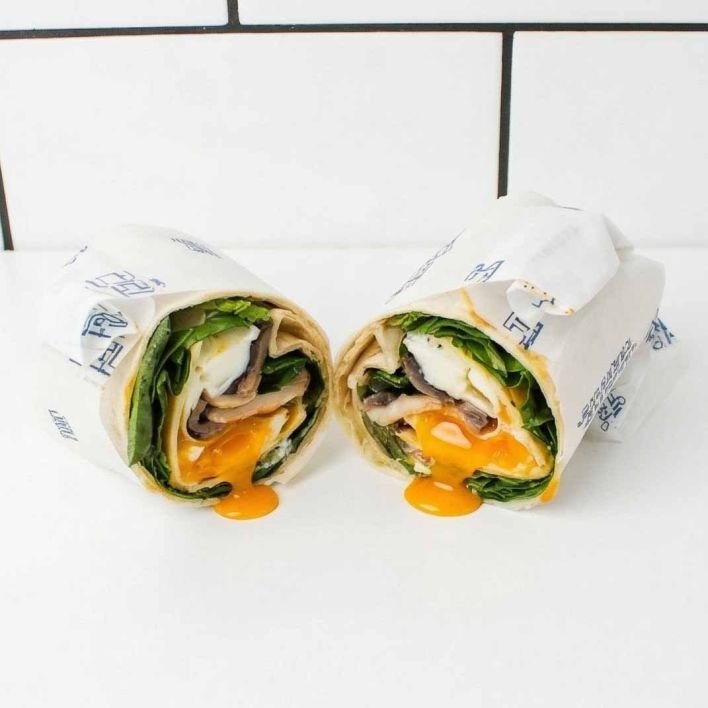 Mushroom, Spinach & Egg Wrap
