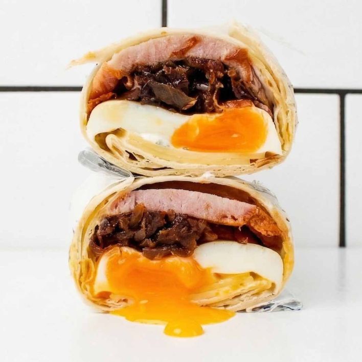Sausage, Egg & Caramelised Onion Wrap