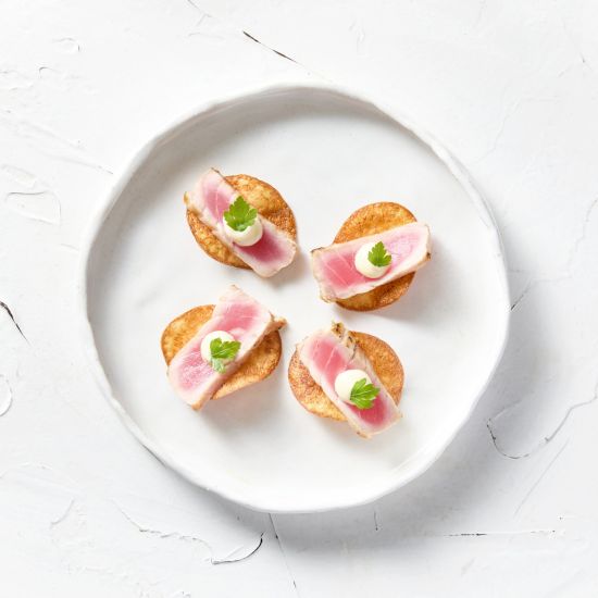 Seared Tuna and Wasabi Mayo On Potato