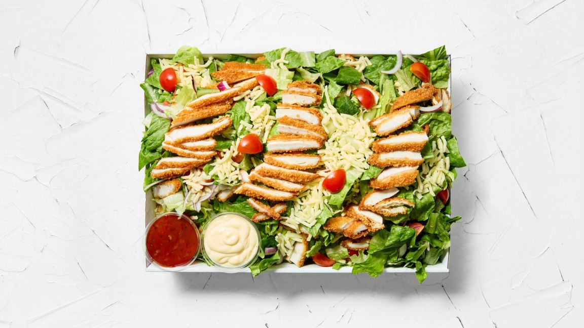 Chopped Chicken Schnitzel Salad