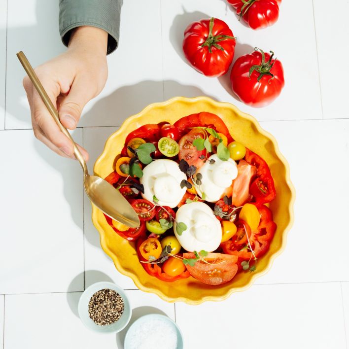 Mint & Kaffir Lime Tomato & Burrata Salad