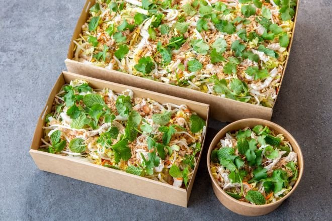 Poached Chicken Asian Slaw 