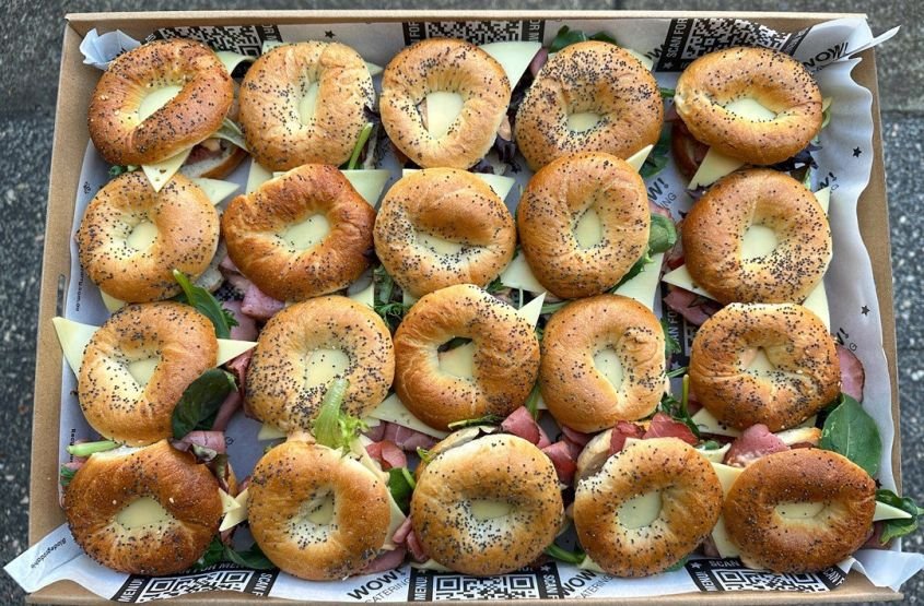 Mini Reuben Bagels
