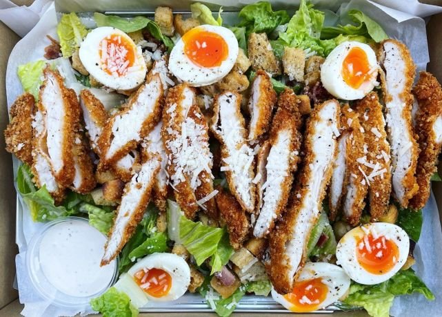 Signature Chicken Schnitzel Caesar Salad