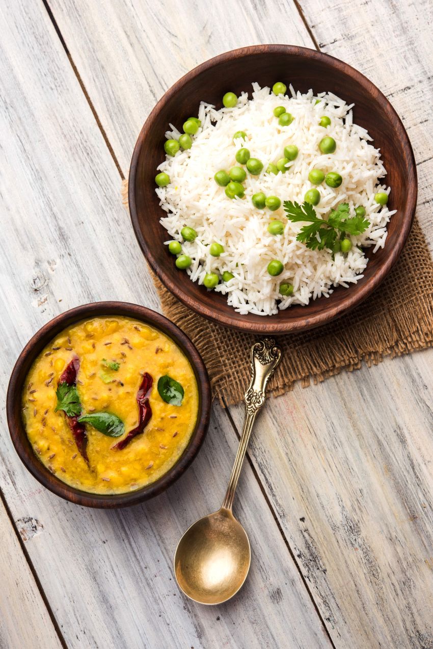 Daal Tadka with Rice & Naan