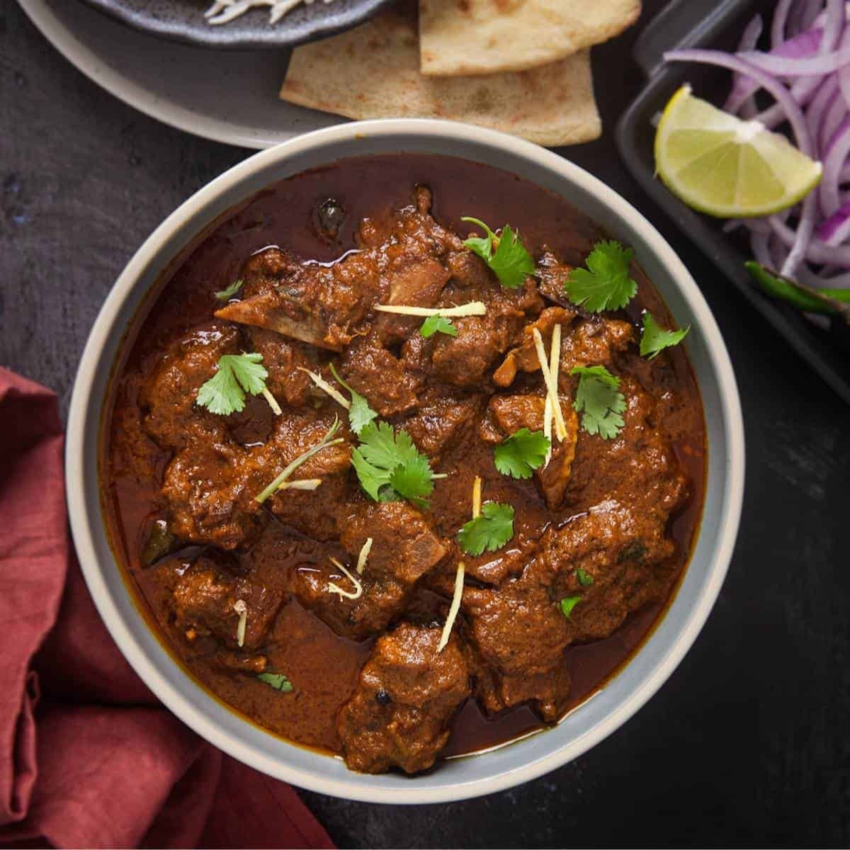 Goat curry with Rice & Naan