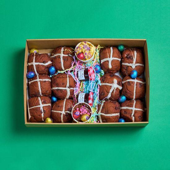 Chocolate Hot Cross Bun Box of 12