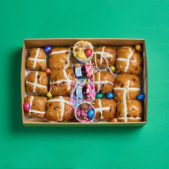 Easter Fruit Hot Cross Bun Platter