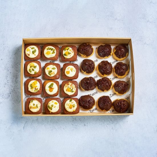 Mini Carrot Cake & Chocolate Profiteroles Box